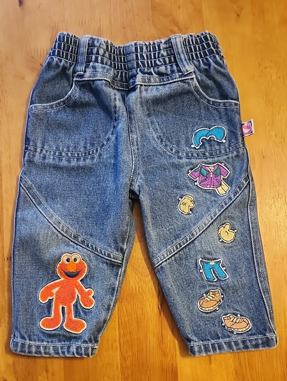 Vintage Sesame Street Denim Pants  Pull-On Elastic Waist/Elmo/Size 12M